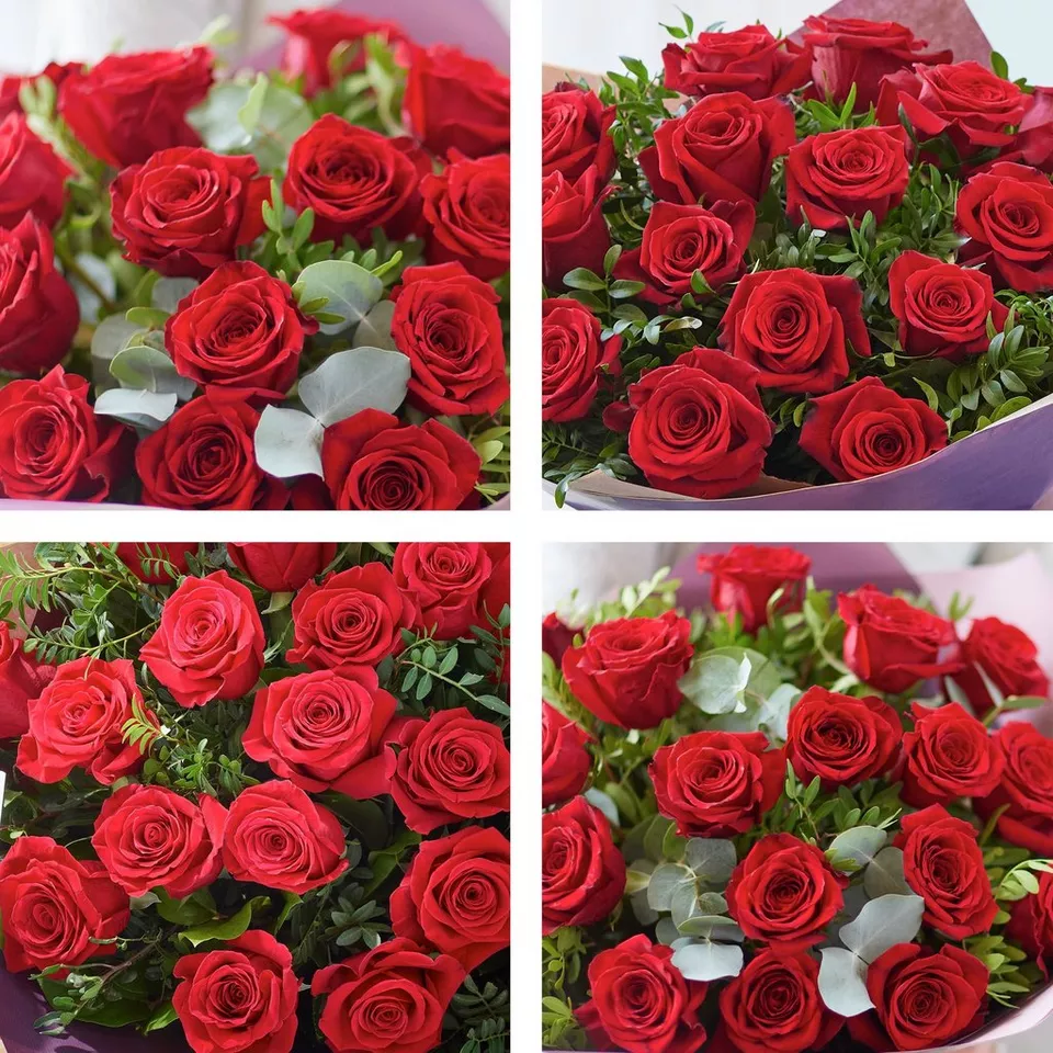 Sumptuous Large headed 18 Red Rose Valentine's Bouquet