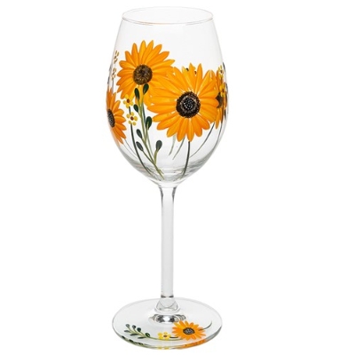 My Favourite Sunflower Wine Glass