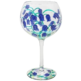 Bluebell   Hand Painted Gin Glass